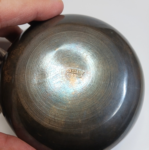 Vintage Lot Of 2 Signed Sterling Silver Unpolished Cup Bowl - 146g - Picture 6 of 11